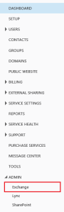 Exchange admin options
