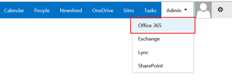 Log onto Office 365 admin center